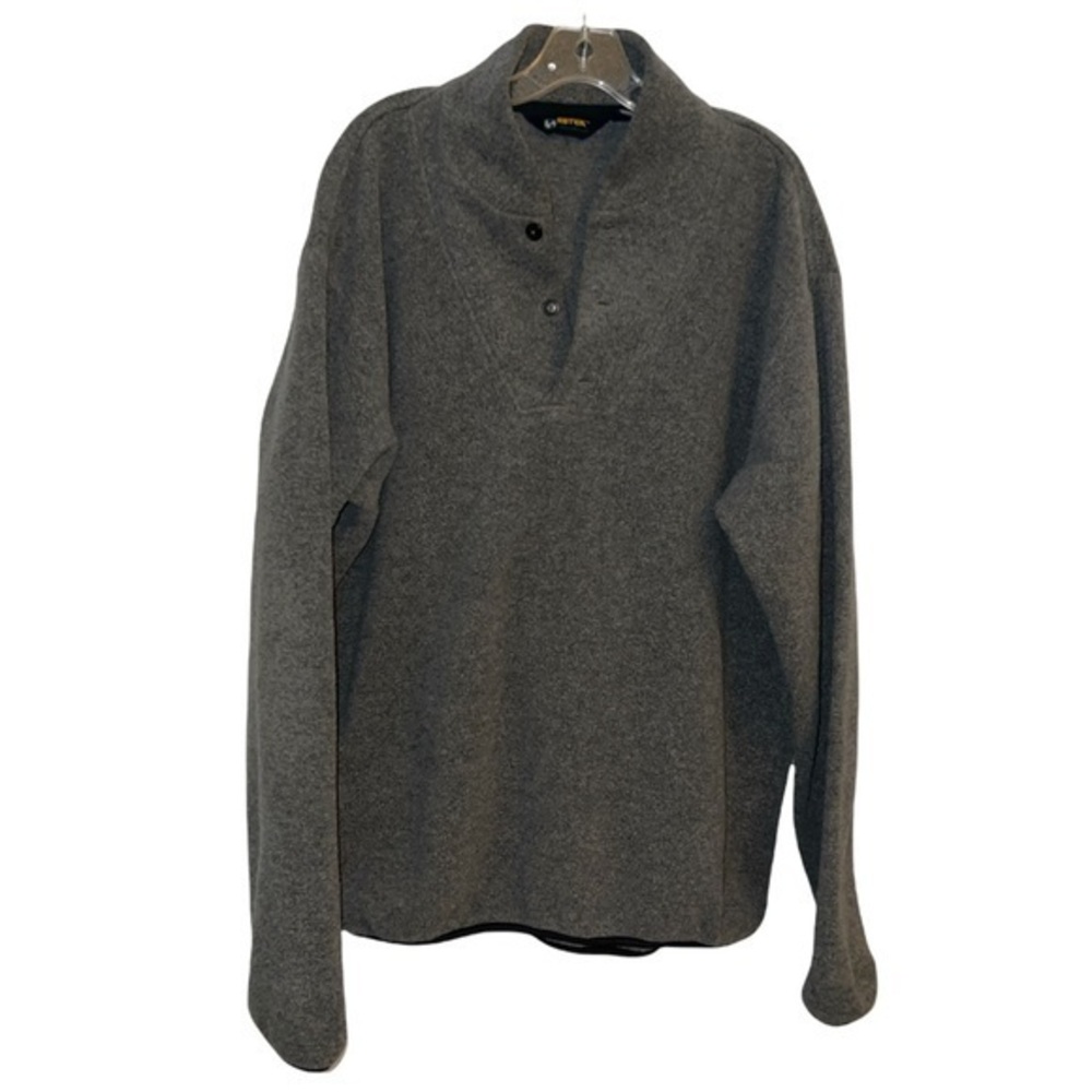 Eddie Bauer Quarter Button Up VNeck Thick Fleece Pullover Ebtek Sz L